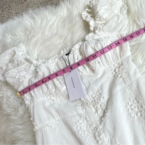 NWT O.P.T. White Ethereal Floral Embroidered Cap Sleeve Mini Dress - Picture 14 of 16